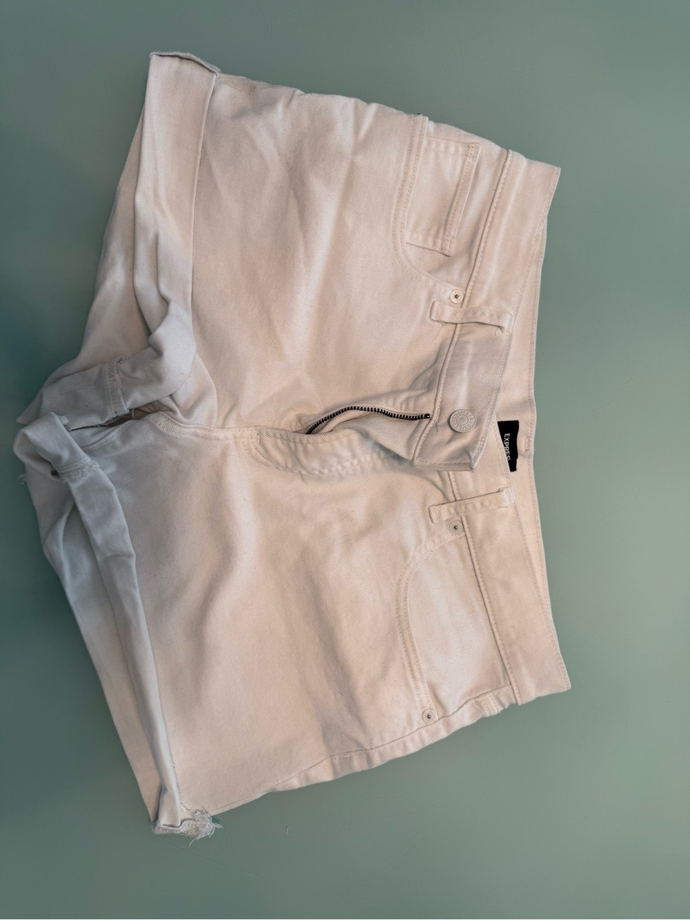 Express White Denim Jean Shorts Size 10